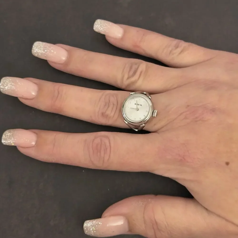 Invicta Angel Women's Ring Watch - 17.5mm, Silver (44480) $199 MSRP-NEW IN BOX - Picture 11 of 16